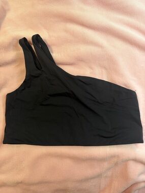 Fabletics Black One-Shoulder Sports Bra Top